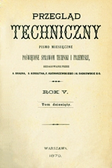 Przegląd Techniczny 1879 t. 9 Spis artykułów